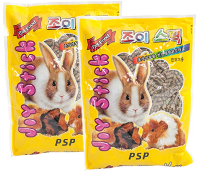 PSP 조이스틱 초식성동물 천연 영양 건강사료 큰토끼용, 730g, 2개 - 쿠팡