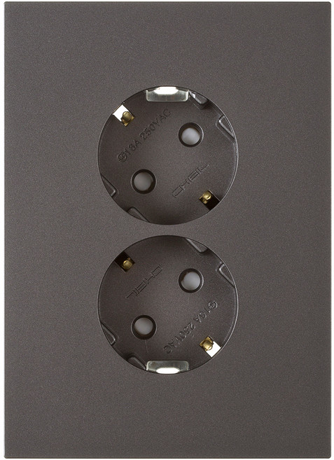 제일전기 하네스 다크실버 콘센트 2구, 1개