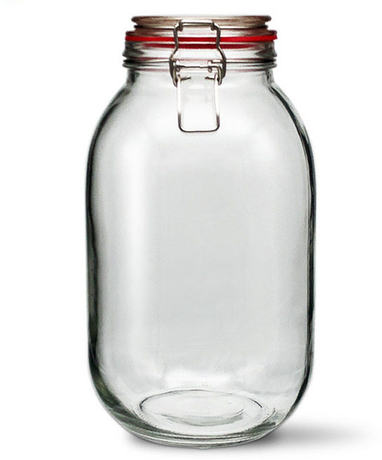 미르코리아 메탈글라스자 클립 유리병, 3L, 1개