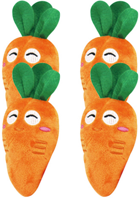 티티펫 셀럽펫 당근 봉제 삑삑이, 4개