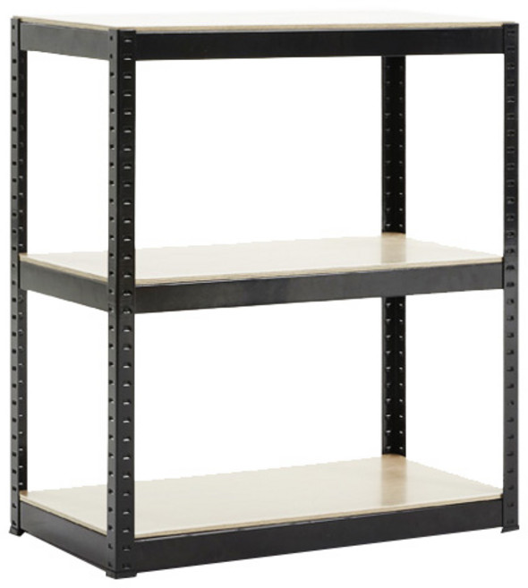 트레벨 뚝딱 앵글 선반, 블랙, 3단