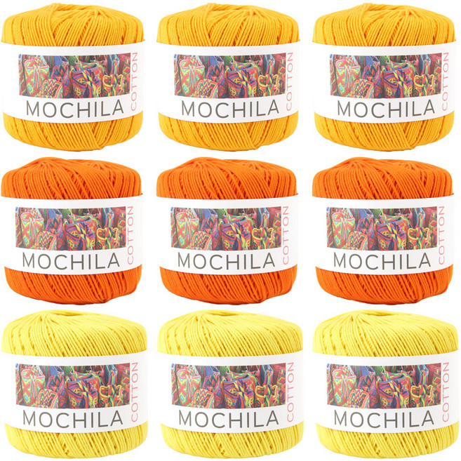 브랜드얀 모칠라백 DIY 미디엄사이즈 모칠라코튼 뜨개실 색상 4 x 3p + 5 x 3p + 3 x 3p, C 디자인, 1개