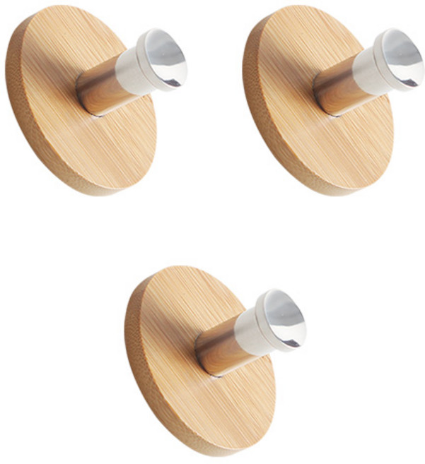 히키스 인테리어 모던 벽후크 원형 직선타입, 원목, 3개