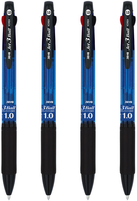 자바펜 제트3볼펜 1.0mm, 블루, 4개입