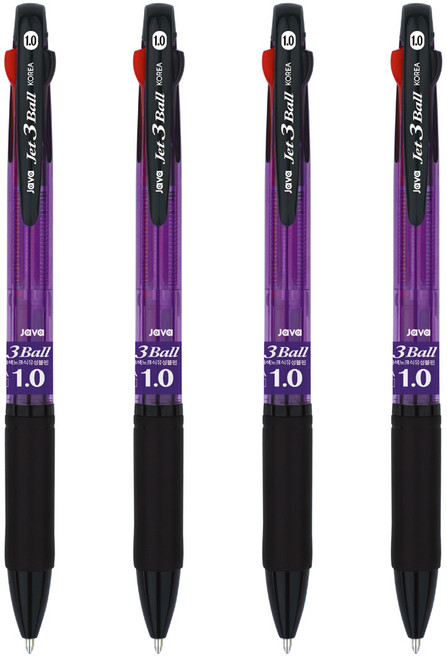 자바펜 제트3볼펜 1.0mm, 퍼플, 4개