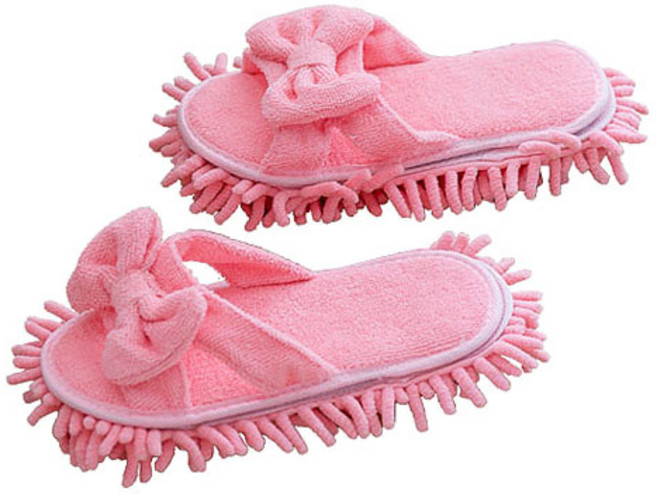 BAZAR 극세사 리본 청소슬리퍼, 1개, 핑크