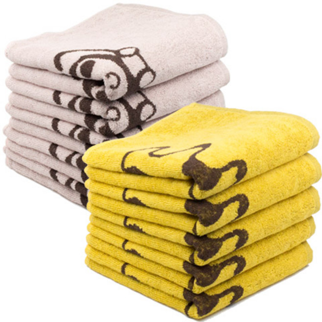 누리몰 리나몽이 장타올 돌답례품, 노랑 + 살구, 10개