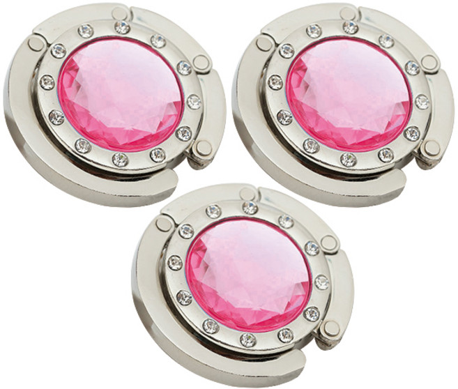 라이프플러스 크리스탈 휴대용 가방걸이, 러브핑크, 3개