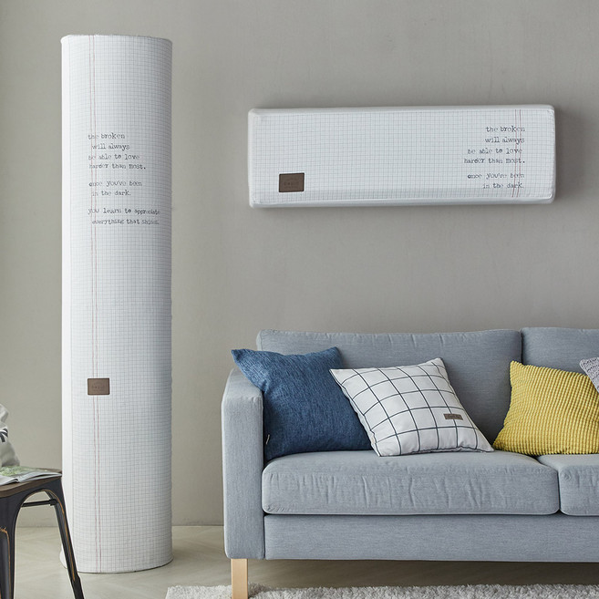 쁘리엘르 포스트 삼중직 스판 에어컨커버 2013년~2018년 삼성/LG 멀티형, 아이보리