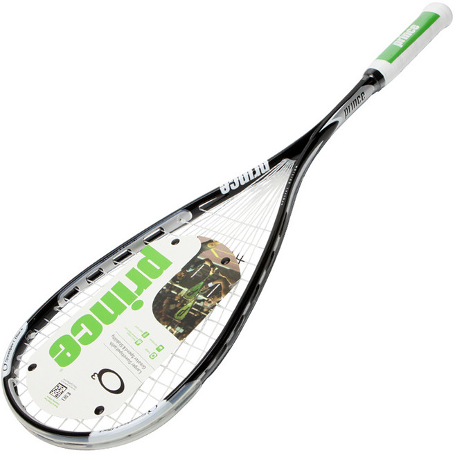 프린스 O3 스피드포트 블랙 스페셜에디션 스쿼시라켓, 블랙 + 화이트 + 그레이, 1개