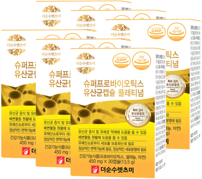 더순수렛츠미 슈퍼프로바이오틱스 유산균캡슐 플래티넘, 13.5g, 6개