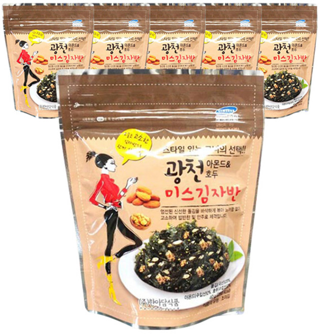 광천 아몬드 & 호두 미스김자반, 40g, 6개