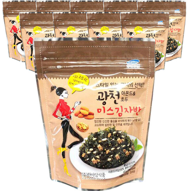 광천 아몬드 & 호두 미스김자반, 40g, 10개