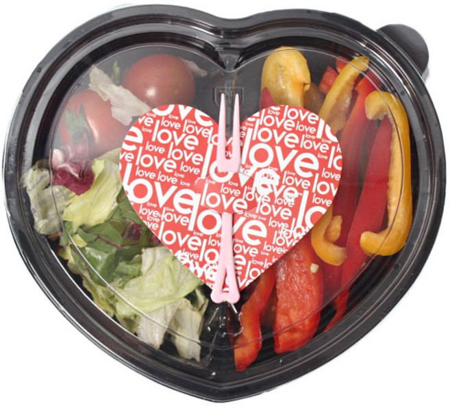피크닉하우스 블랙 2칸 하트 일회용 도시락 10p + 빨강하트 택 10p + 포크 10p, 1개, 10개