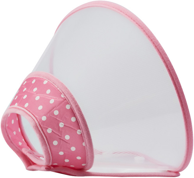 알럽펫 반려동물 상처 방지 투명 토트 넥카라, 핑크, 1개