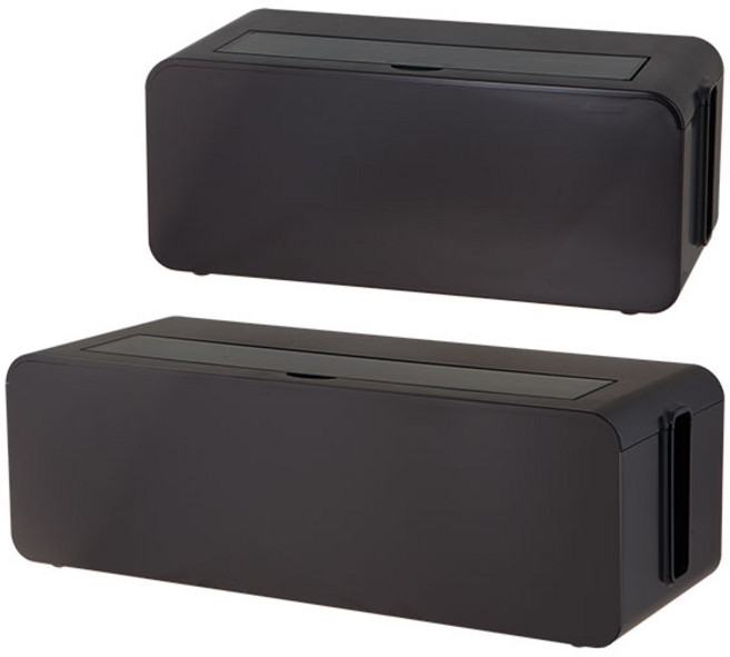 니코트 ZAKKA 전선 정리박스 2종 세트 블랙, 1세트