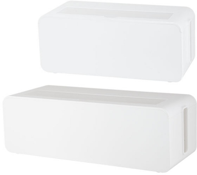 니코트 ZAKKA 전선 정리박스 2종 세트 화이트, 1세트