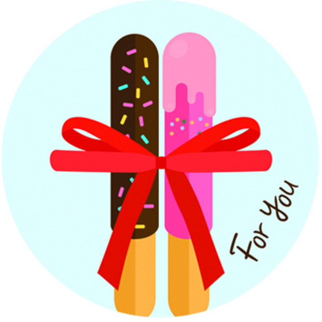 도나앤데코 정성을 담아 리본 데코 빼빼로 for you 스티커, 연하늘, 60개