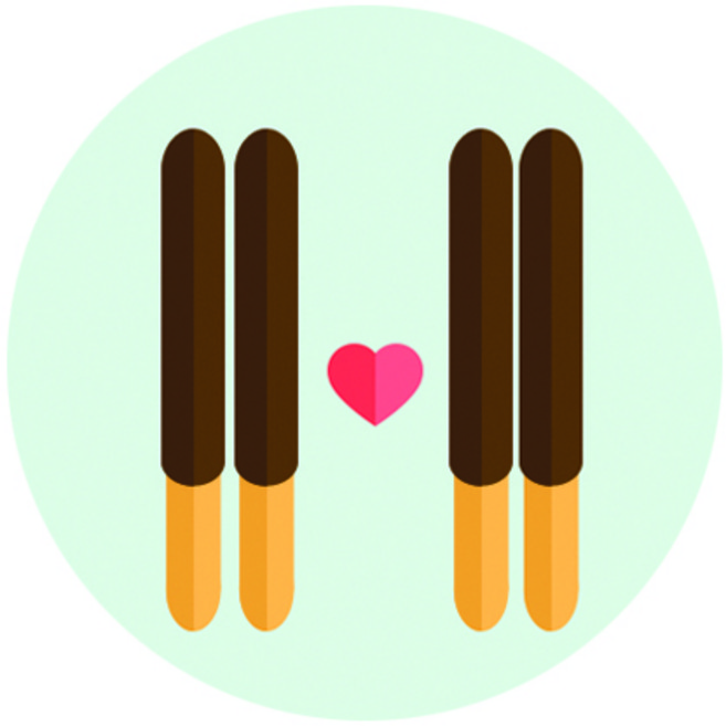 도나앤데코 정성을 담아 하트 더블 빼빼로 스티커, 연하늘, 60개