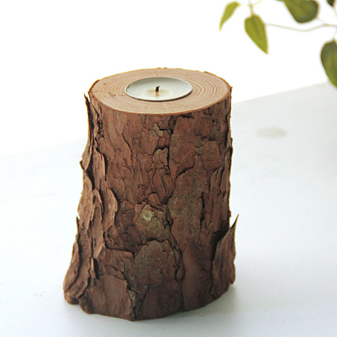 리버그린 네츄럴 원목캔들홀더 소, 혼합 색상