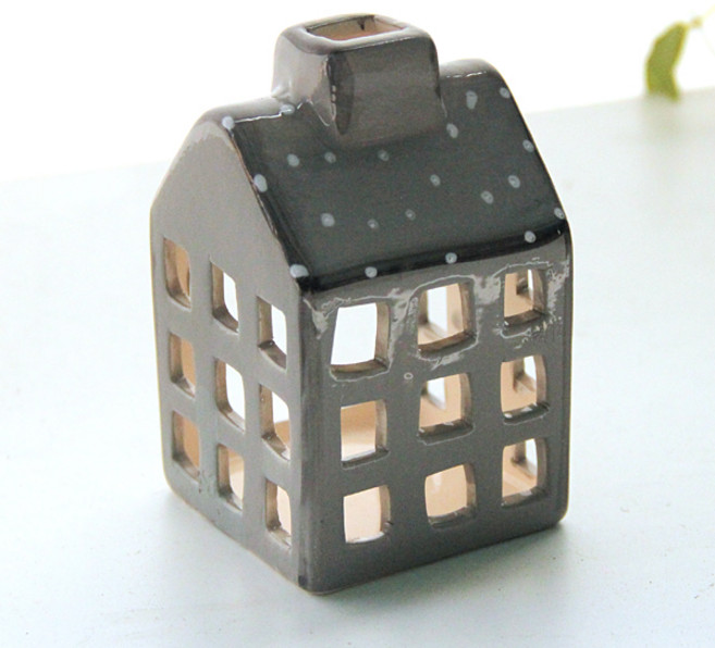 리버그린 도자기 하우스 캔들홀더, 그레이