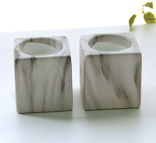 리버그린 모던 사각 티라이트캔들홀더 중 2p 세트, 혼합 색상