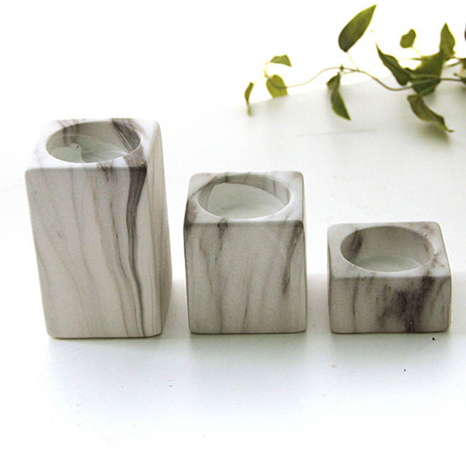 리버그린 모던 사각 티라이트캔들홀더 3p 세트, 혼합 색상