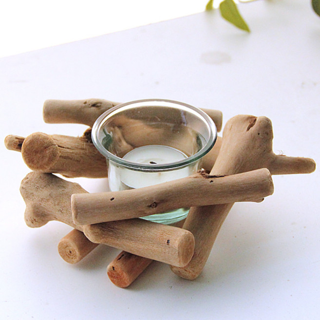 리버그린 유니크 원목 캔들홀더 1홀