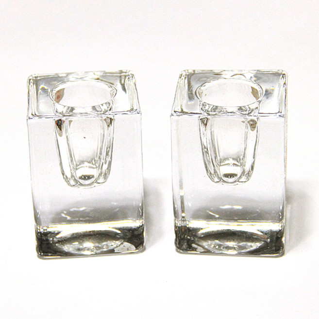 리버그린 사각 글라스 테이퍼촛대 2p