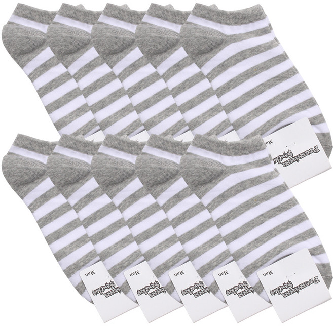 양말공장 남성용 미들링글 스포츠 스니커즈 양말 10족 세트, 그레이, 10개