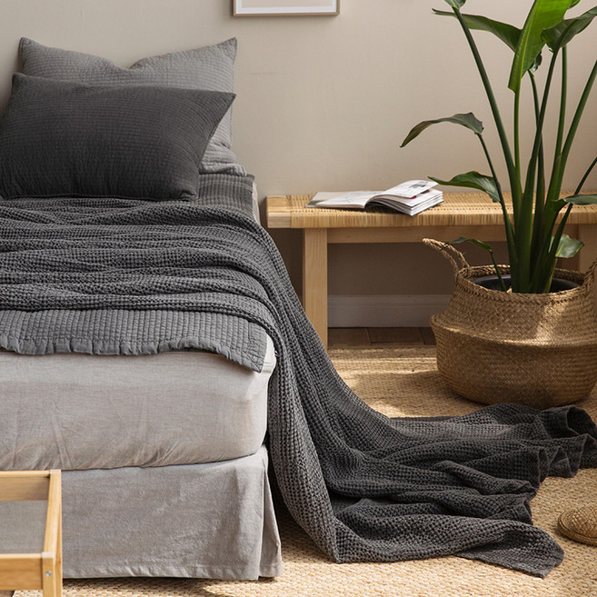 마일드 모달 와플 홑이불단품, 차콜