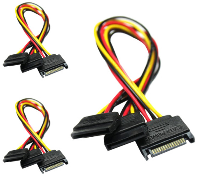 마하링크 SATA-SATA 전원 Y 케이블 ML-SSYP030, 3개입, 30cm