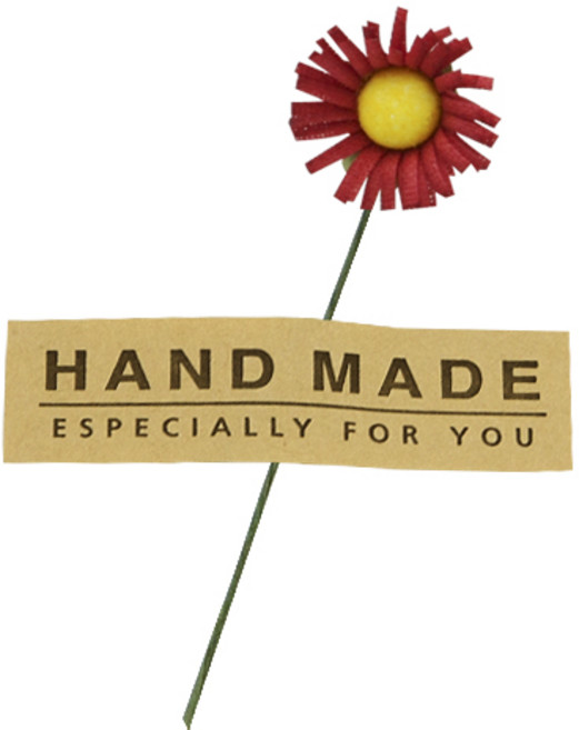 도나앤데코 선물포장 꽃데코 미니데이지 36p + 사각핸드메이드 스티커 36p, 다홍, 1세트