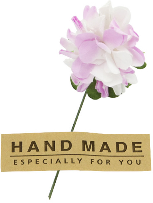 도나앤데코 선물포장 꽃데코 종이꽃 36p + 사각핸드메이드 스티커 36p, 연핑크, 1세트