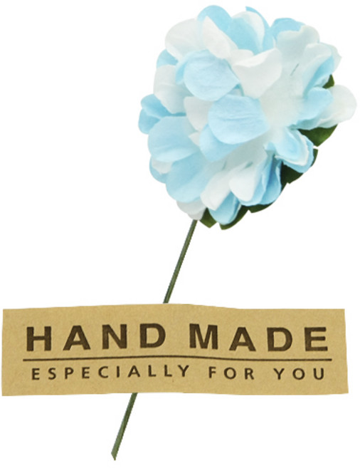 도나앤데코 선물포장 꽃데코 종이꽃 36p + 사각핸드메이드 스티커 36p, 하늘, 1세트