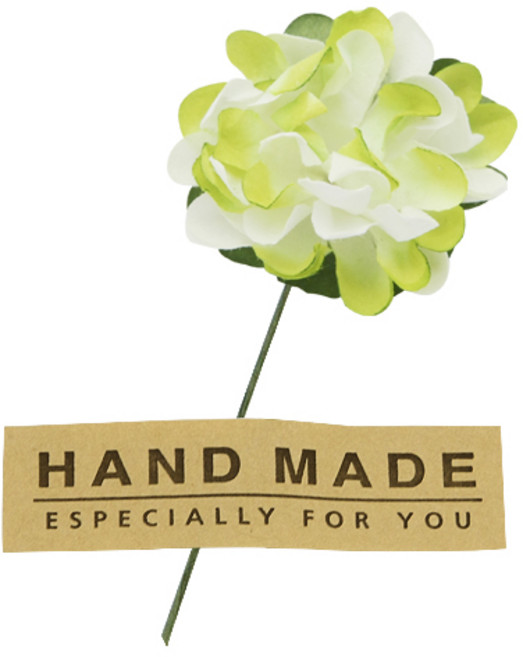 도나앤데코 선물포장 꽃데코 종이꽃 36p + 사각핸드메이드 스티커 36p, 연두, 1세트