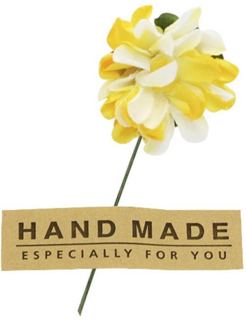 도나앤데코 선물포장 꽃데코 종이꽃 36p + 사각핸드메이드 스티커 36p, 노랑, 1세트