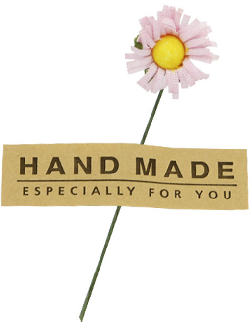 도나앤데코 선물포장 꽃데코 미니데이지 36p + 사각핸드메이드 스티커 36p, 연핑크, 1세트