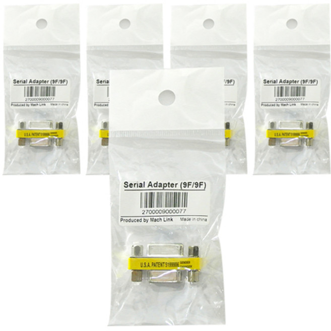 마하링크 D-SUB 2열 9핀 암 암 FF 변환 젠더, ML-S004, 5개