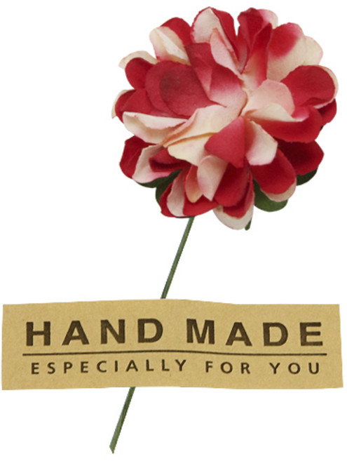 도나앤데코 선물포장 꽃데코 종이꽃 36p + 사각핸드메이드 스티커 36p, 레드, 1세트