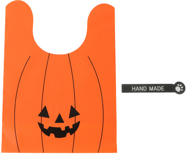 황씨네도시락 할로윈 호박 보자기 쿠키봉투 30p + 발바닥 핸드메이드 스티커 블랙 30p, 1세트