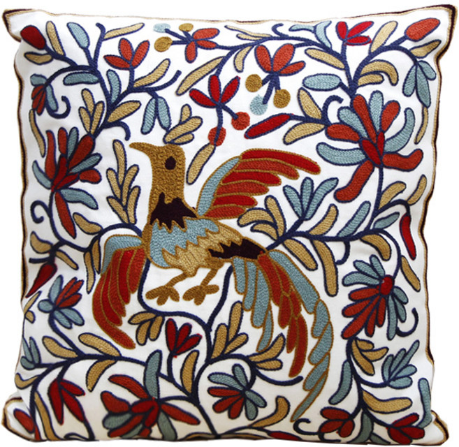 해피툴 컬러풀 자수쿠션 커버 + 솜, 버드