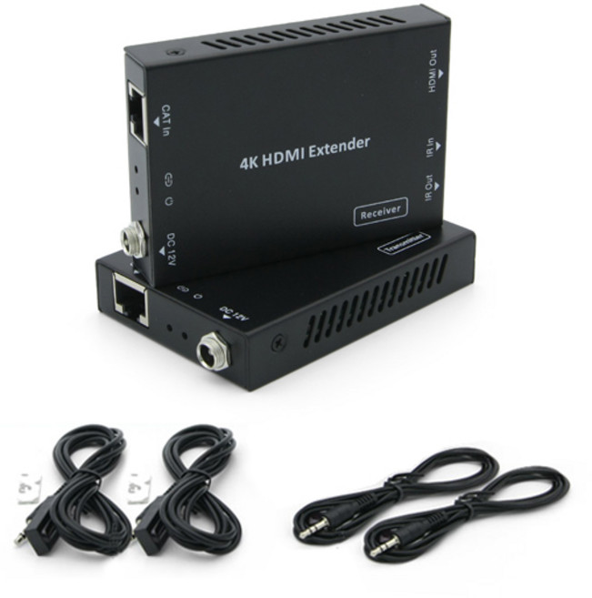 컴스 HDMI 리피터 RJ45 송수신기 세트, PV049, 1세트