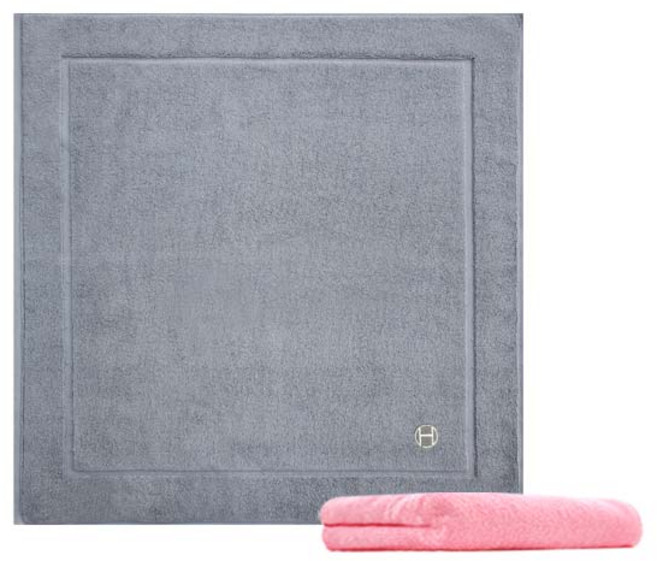 송월타월 호텔컬렉션 심포니 발매트 연회색 + 컬러세면32 분홍, 혼합 색상