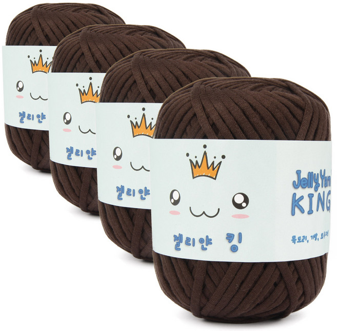 연일섬유 젤리얀 킹 소품 뜨개실, 529번 쵸코, 4개