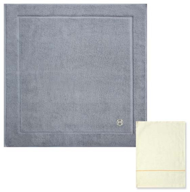 송월타월 호텔컬렉션 심포니 발매트 + 뱀부핸드타월 연노랑, 연회색