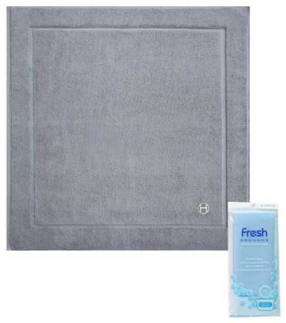 송월타월 호텔컬렉션 심포니 발매트 + 프레시목욕타월 랜덤 발송, 연회색