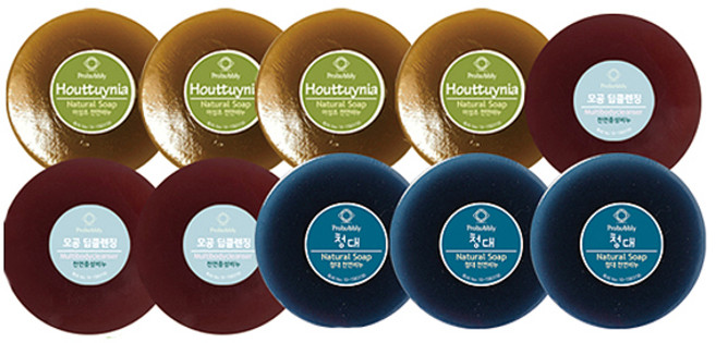 프로버블리 프리미엄 중성비누 10p 세트 1100g 어성초 4p + 딥클렌징 3p + 청대 3p, 1세트