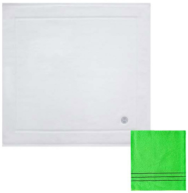 송월타월 호텔컬렉션 심포니 발매트 아이보리 + 때밀이 연두, 혼합 색상