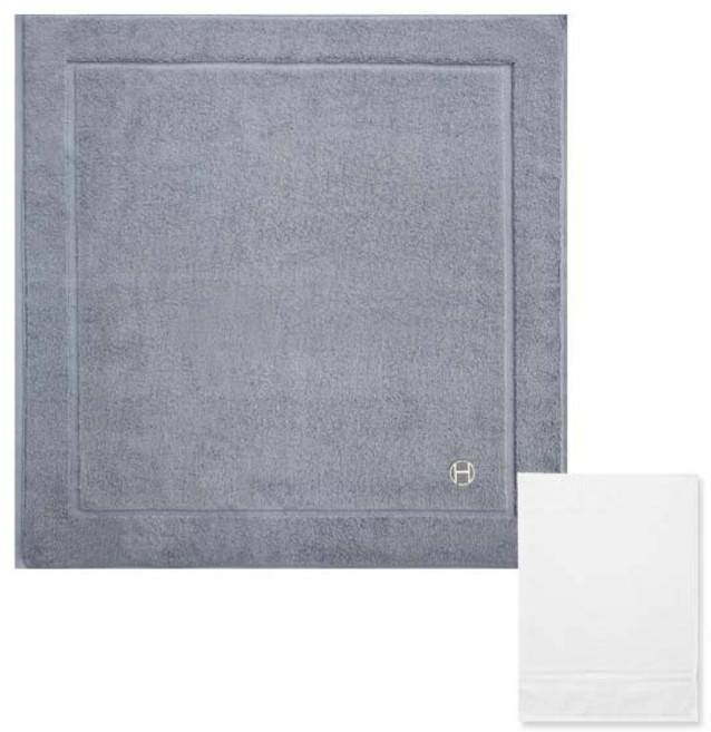 송월타월 호텔컬렉션 심포니 발매트 연회색 + 칼라행주 하얀색, 혼합 색상